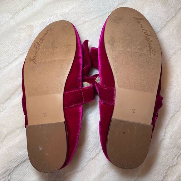 Sam Edelman Girls Felicity Mary Jane Flats Velvet Pink Fuchsia - Picture 5 of 8
